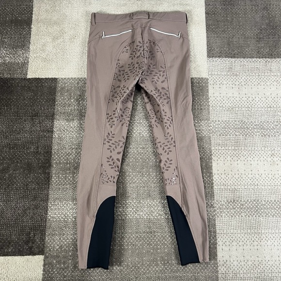 Equiline Breeches Women's Size IT46 Brown Knee Grip Floral‎ Equestrian - Picture 4 of 8